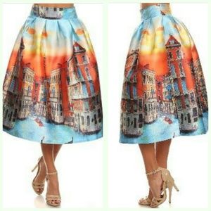 NWT City landscape skirt